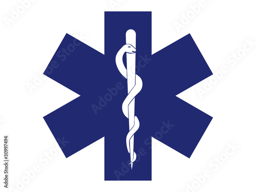 emergency medical symbol blue cross - illustration