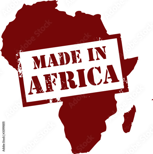 Abstract grunge stamp with the word Made in Africa