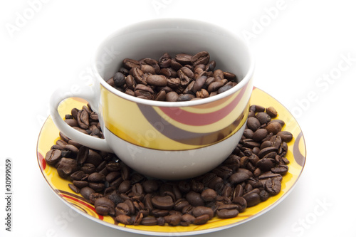 Kaffeetasse mit Kaffeebohnen