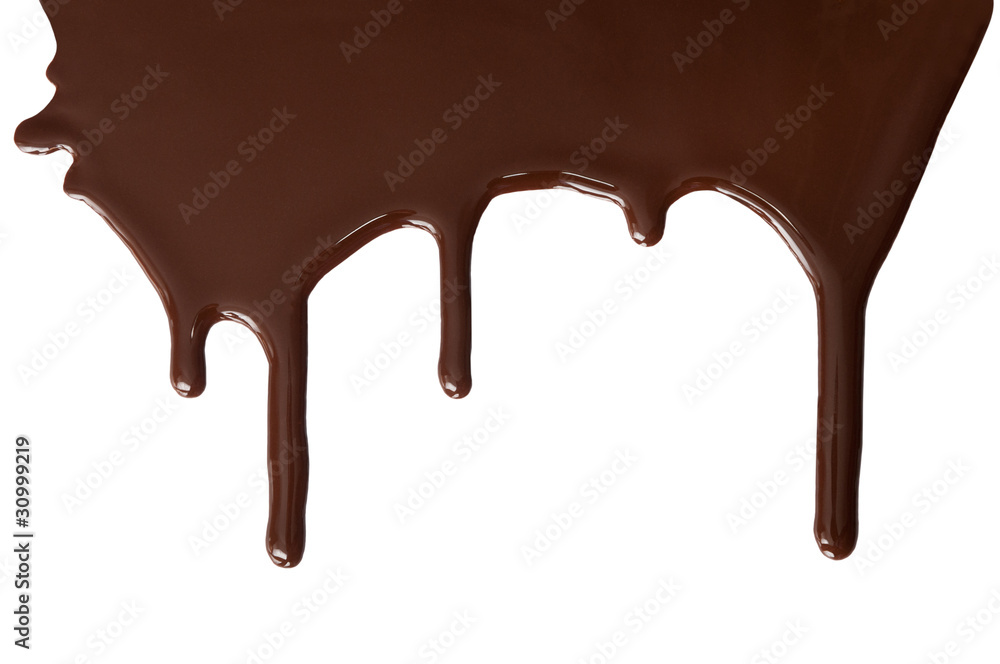Melted chocolate dripping Melted chocolate dripping