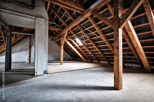Empty house attic photo