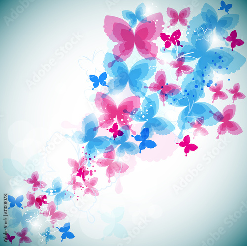 Fototapeta Colorful background with butterfly