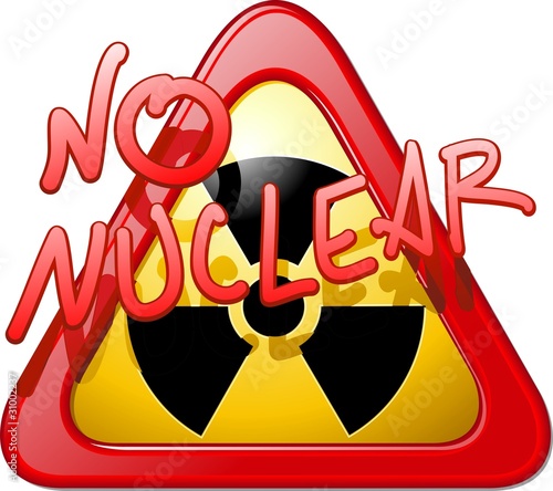 No Nucleare Simbolo Icona-No Nuclear Symbol Icon-Vector