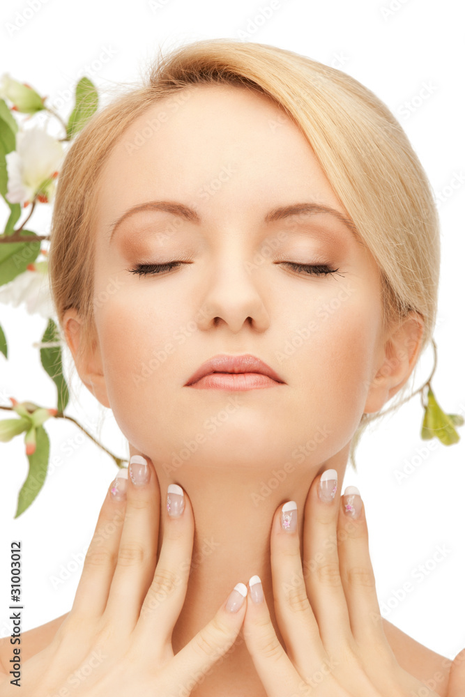 beautiful woman with orchid flower beautiful woman with orchid flower