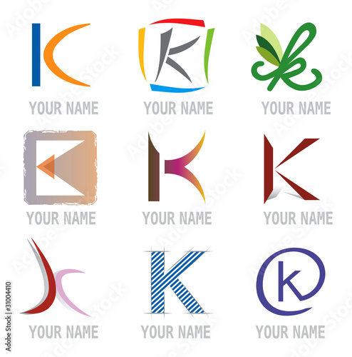 Ensemble d'Icones Lettre K pour Design Logos