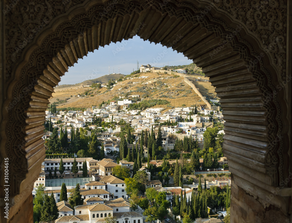 Fototapeta Albaicin, arabska dzielnica Granady, od Alhambry