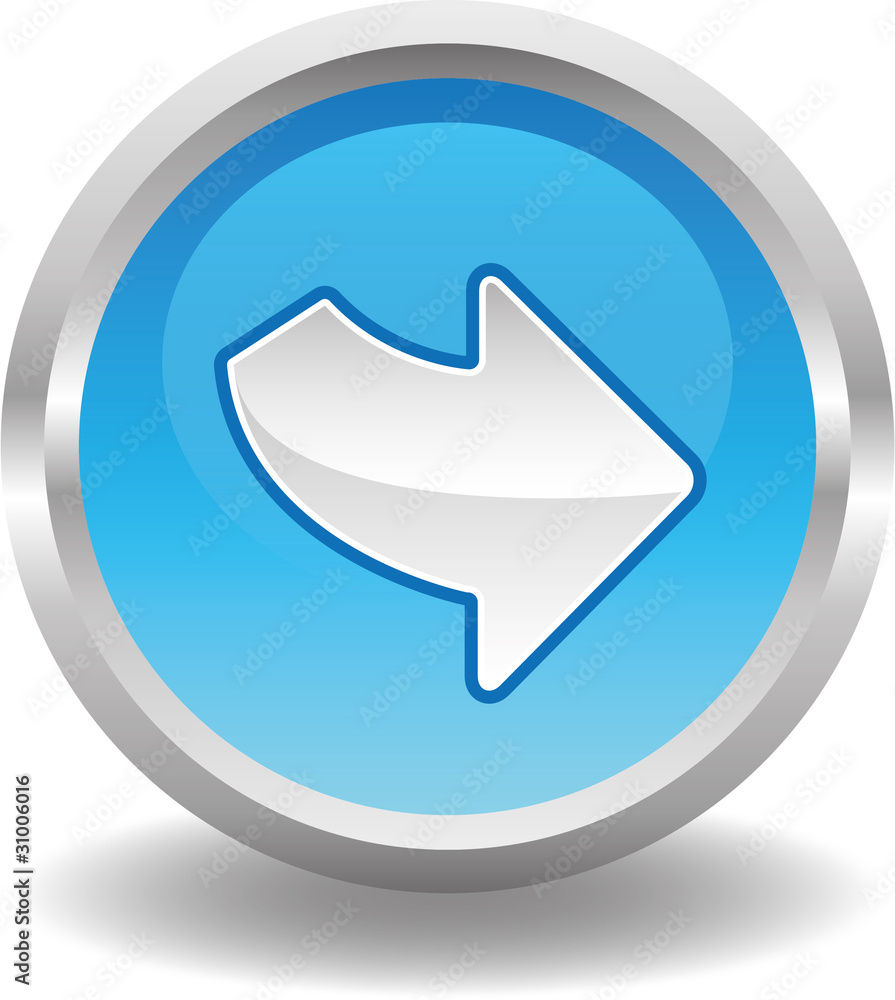 Button rund blau - pfeil kurve rechts Button rund blau - pfeil kurve rechts