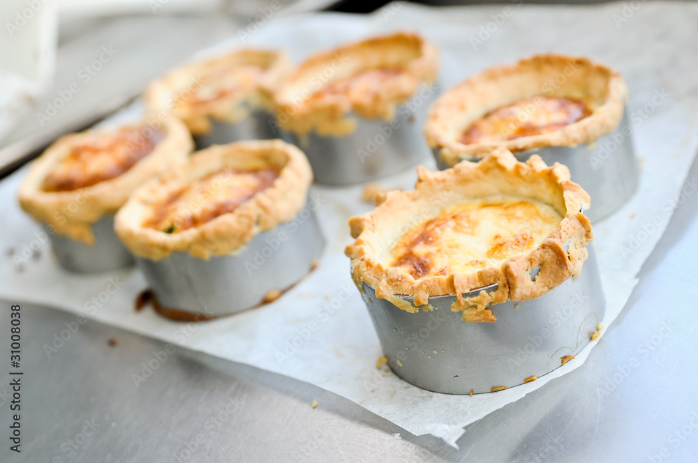 Preparing French quiche