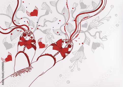 vector legs  with bright pedicure in a summer sandals