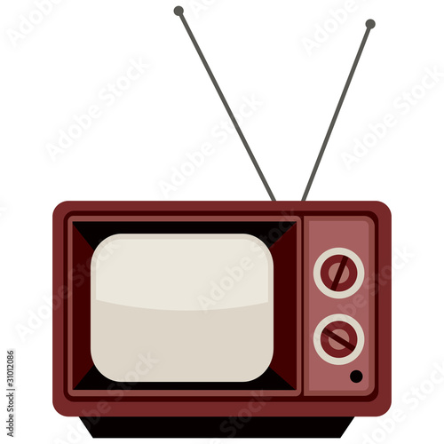 Vector design of old television isolated on white