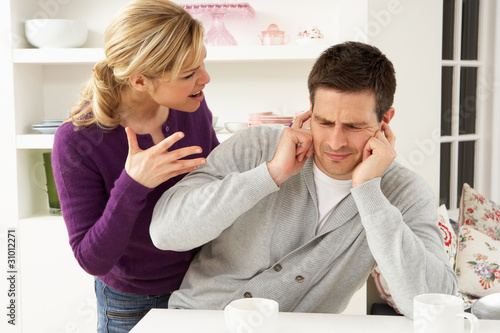 Couple Having Argument At Home photo