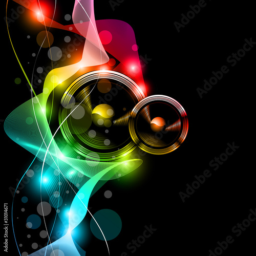 Music Disco Flyer With Raibow Colours #31014671