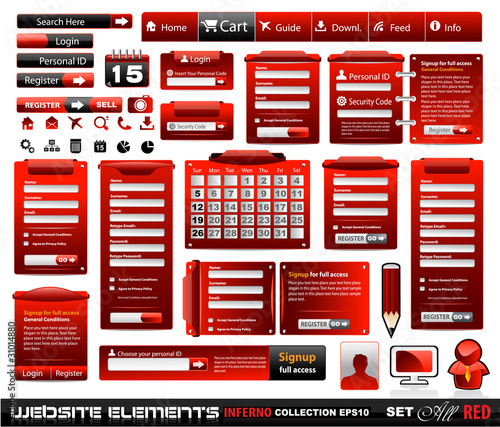 Web design elements extreme collection 2 BlackRed Inferno photo