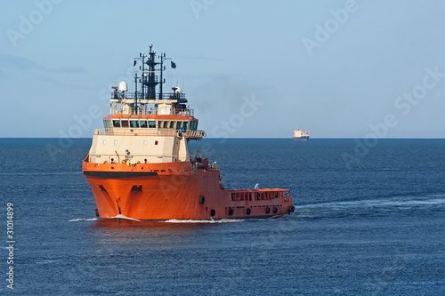 Orange Cargo Ship