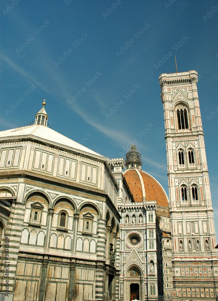 Cathedral and Baptistry in Florence Tuscany Italy