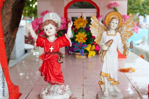 Caribbean cemetery catholic angel saints figures