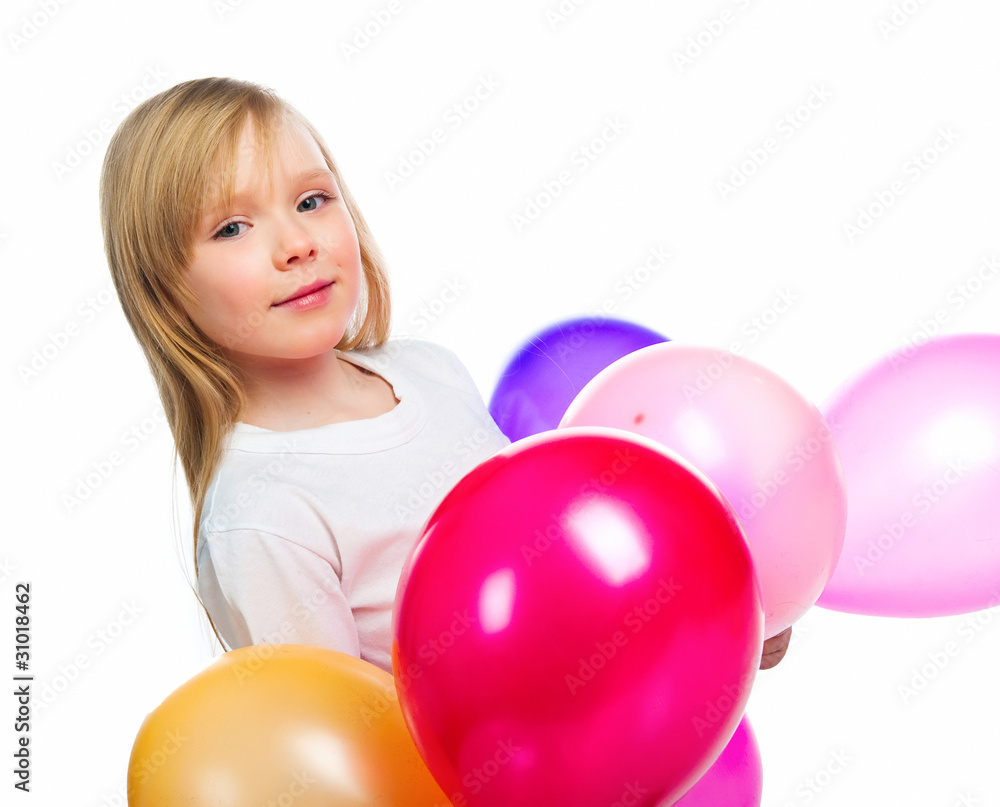 Pretty little girl with balloons Pretty little girl with balloons