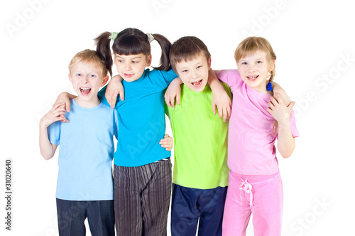 Children in different T-shirts