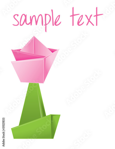 Origami paper flower background vector illustration