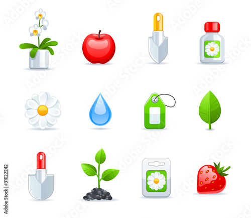 gardening icon set