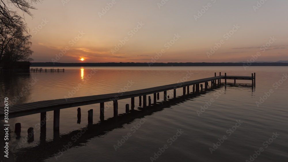 sunset at lake Starnberg
