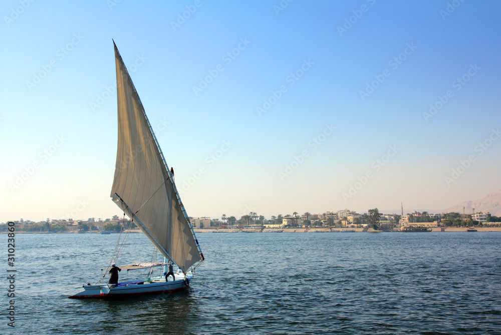 Fototapeta premium sailboat sailing on the river