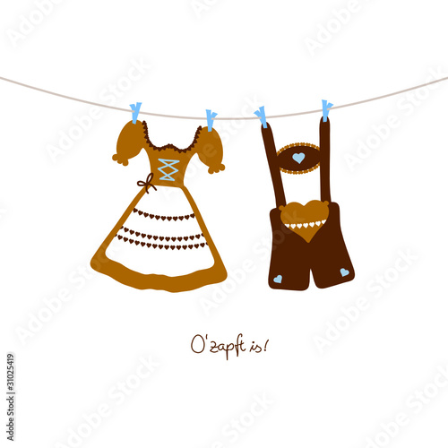 Hanging Dirndl & Leather Trousers Brown