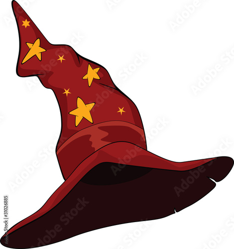 Hat of the wizard. Cartoon