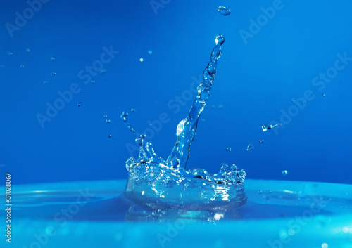 Splash on a blue background