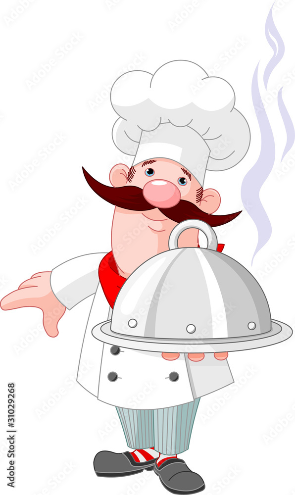 Chef cook and plate Chef cook and plate