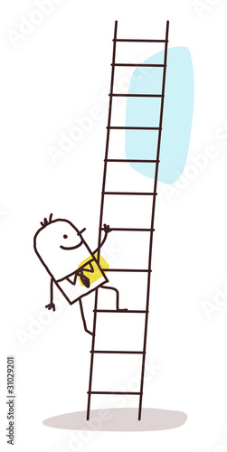 businessman climbing up