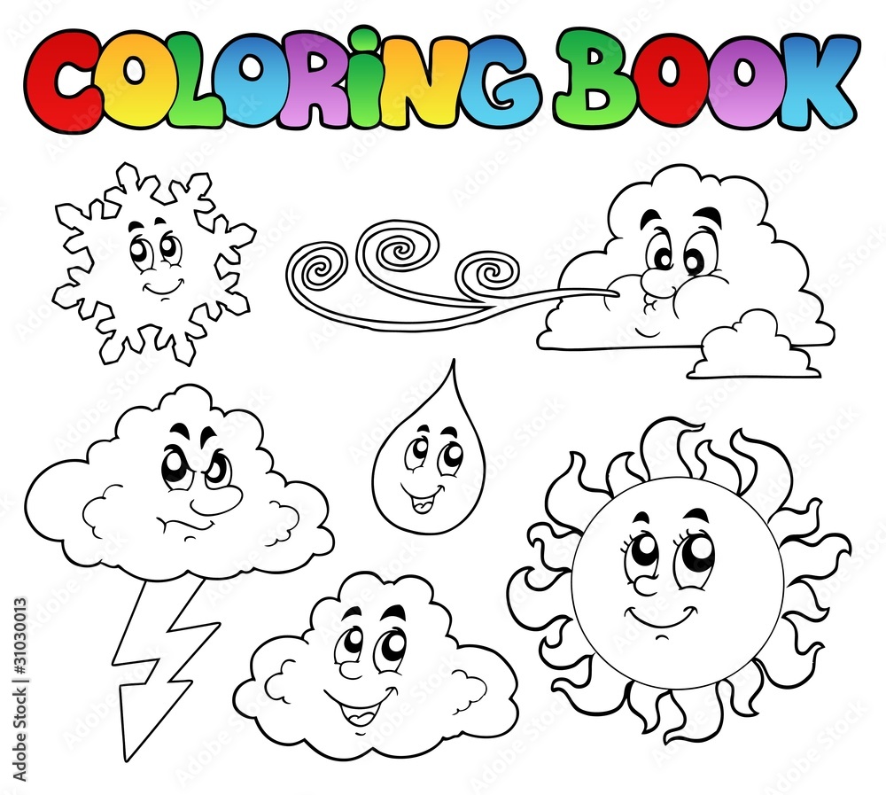 Coloring book with weather images