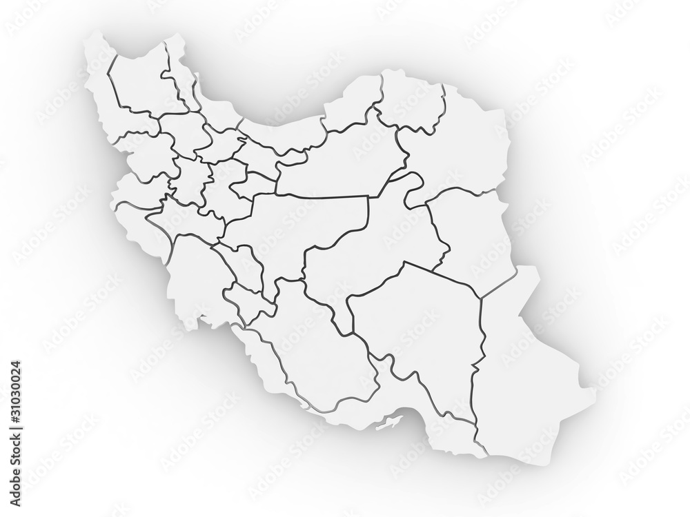 Obraz premium Three-dimensional map of Iran