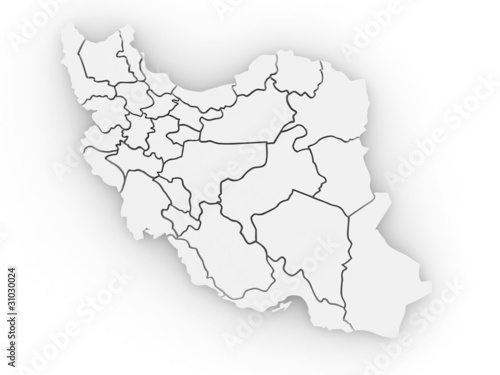 Three-dimensional map of Iran