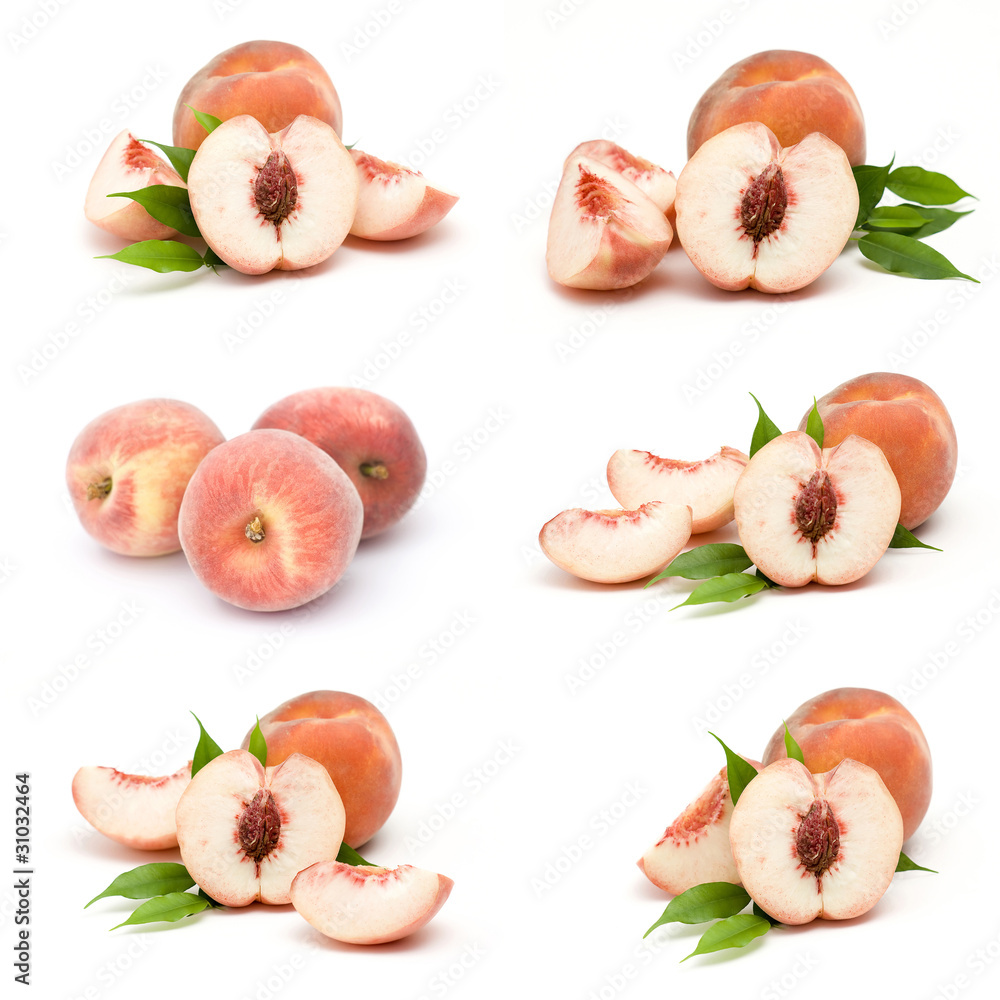 collection of fresh peach fruits collection of fresh peach fruits