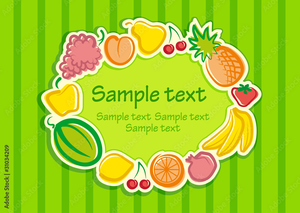 Obraz premium Background with a frame from fruit
