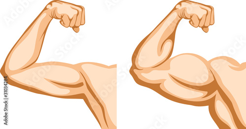 Fotobehang Hand Before and After fitness