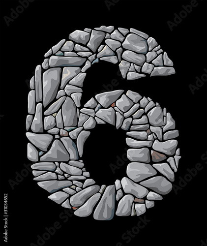 Stone numerals, number six