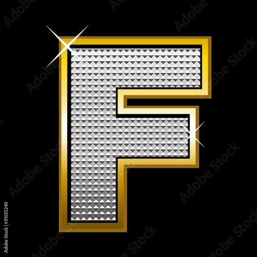 Bling bling font type_letter F