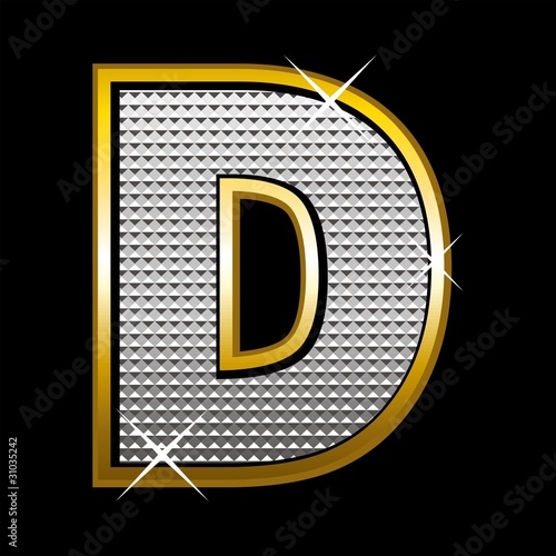 Bling bling font type_letter D