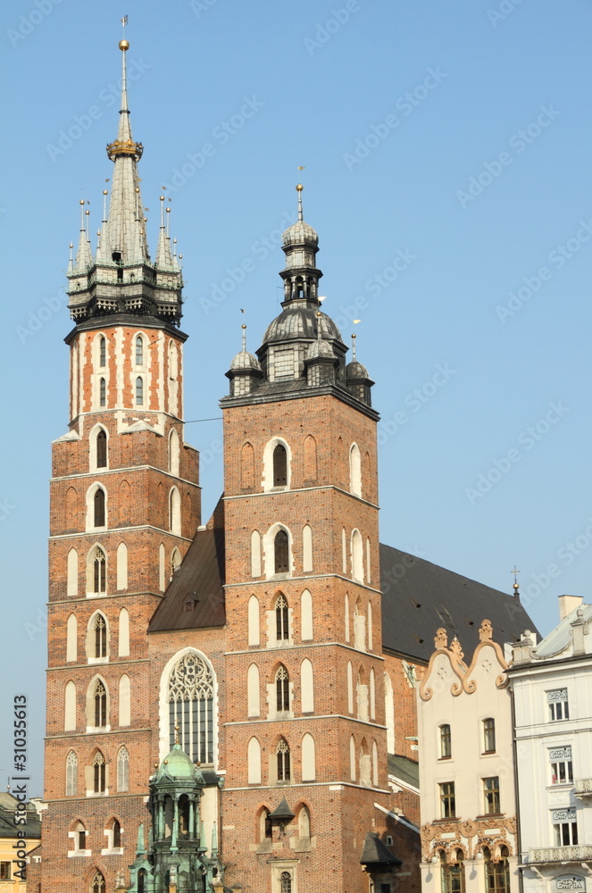 attraction of Krakow : Mariacki Church, Poland