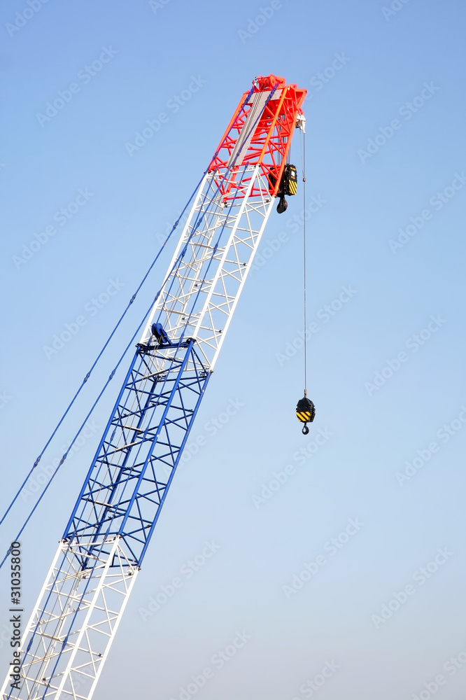 Construction crane with the hook Construction crane with the hook