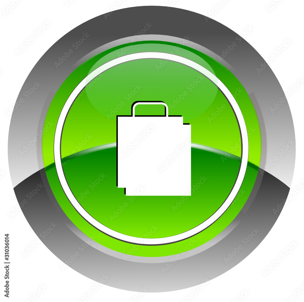 Shopping bag glossy icon Shopping bag glossy icon