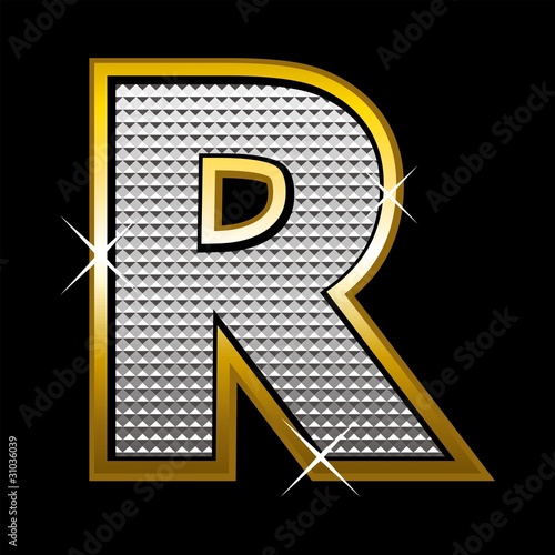 Bling bling font type_letter R