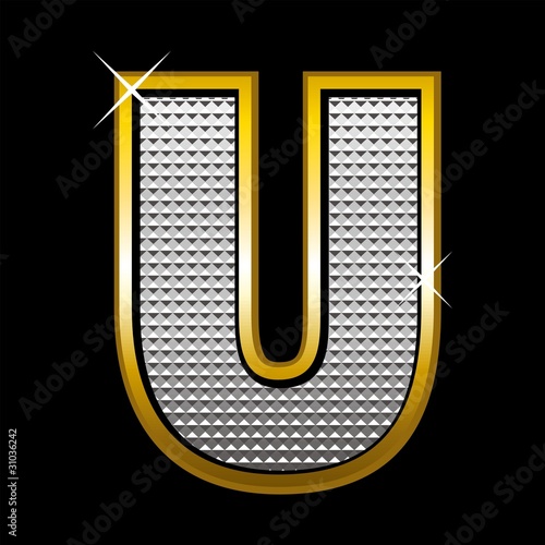 Bling bling font type_letter U
