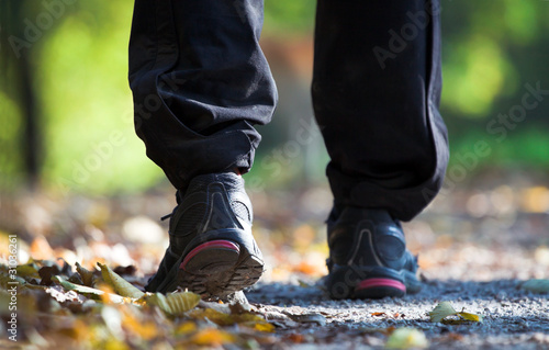 Exercise outdoors, walking legs