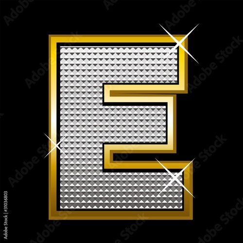 Bling bling font type_letter E