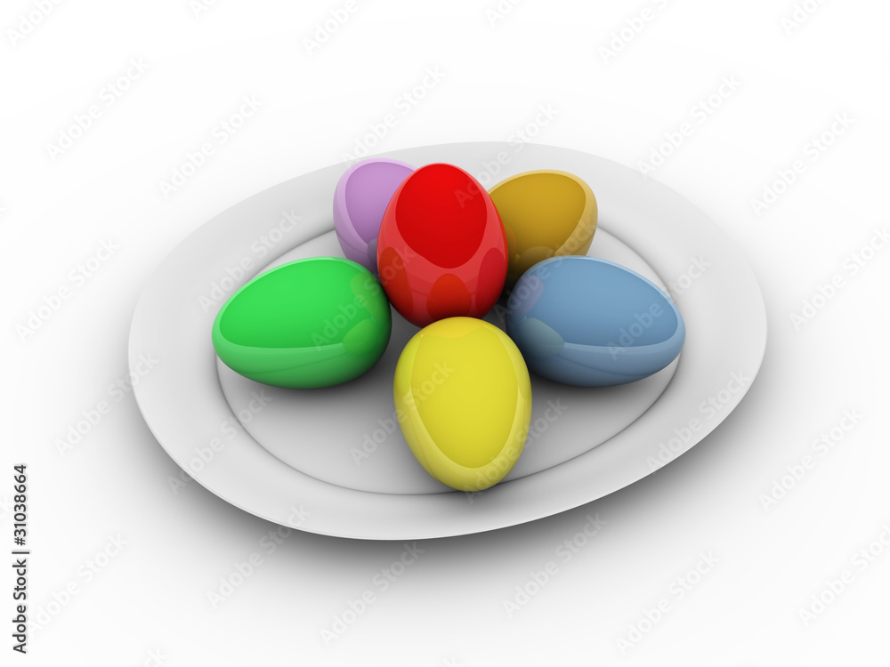Easter Eggs in plate