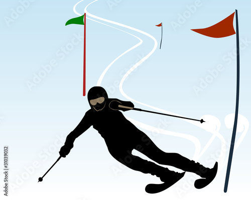 silhouette of an athlete skier