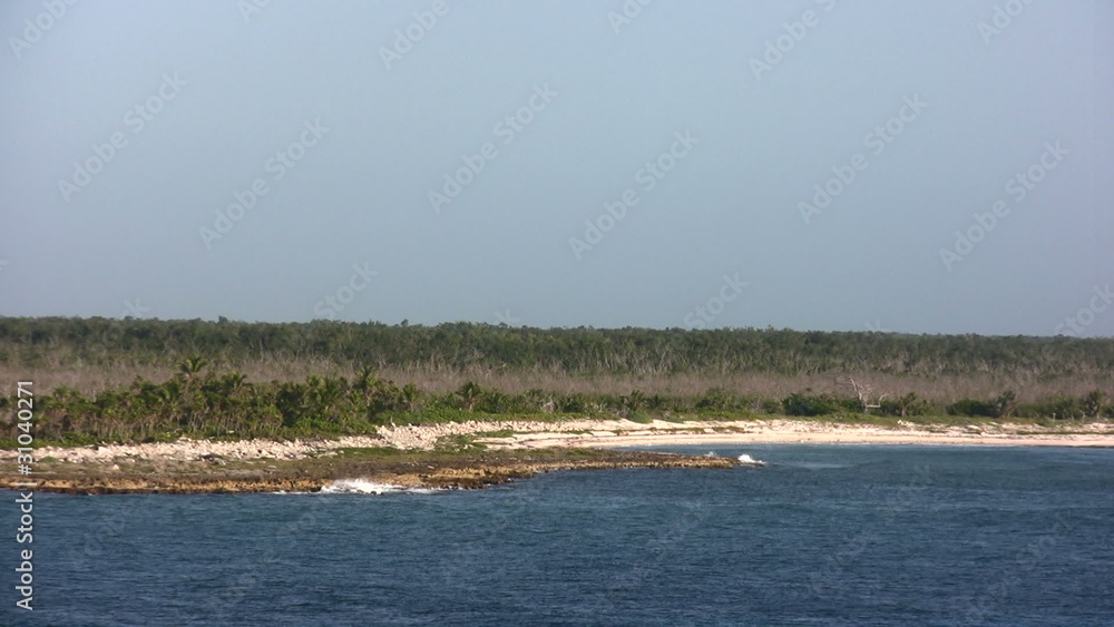 Rugged Caribbean coastline near Costa Maya, Mexico Rugged Caribbean coastline near Costa Maya, Mexico